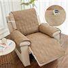 FANSU Copripoltrona Relax Reclinabile Elettrica Universale con Tasche, 1 Posto Copripoltrona Reclinabile Coprisedile con Fascia Elastica, Fodere per Poltrona Lavabile (Cachi)