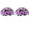 Nuptio, Centrotavola di fiori artificiali per tavoli, 2 pezzi, sfere di rose finte lilla, diametro 24,1 cm, composizione di rose finte di seta per matrimoni, feste, decorazioni da tavolo