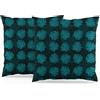 ggaimwf Foglie Fodere per cuscini Set di 2 Tropicale Palma Foglia Biancheria Vintage ▾ Piazza Copricuscini Verde scuro Divano Terrazza Letto Sedile Salotto Federe per cuscini decorativi 40x40cm