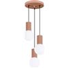 SOLLUX lighting Lampada da Sospensione - Lampada da soffitto in Alluminio e Vetro -3 Paralume - Lampadina LED - Moka Halo