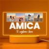 Cristal Plaque Lampada con Foto Personalizzata - Foto Lampada Personalizzata 4 Immagini e Testo - Amicizia Regali Originali per Migliore Amica e Amico