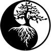 NBEADS Decorazione artistica da parete in metallo con albero della vita, 30 cm, Yin Yang, decorazione da parete nera da appendere alla parete, per camera da letto, soggiorno, bagno, ufficio, giardino,