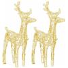 vidaXL Renne di Natale 2 pz Bianco Caldo 80 LED in Acrilico