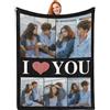 Generic Coperta Personalizzata con Foto e Scritta - Plaid Personalizzato per Donna, Uomo, Coppia e Famiglia - coperta divano per San Valentino, Festa del Papà e Festa della Mamma idee regali natale