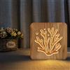 XDG Tema corallo 3D Lampada in legno LED Night Light Decorazione della stanza di casa Lampade da tavolo creative per regalo per bambini