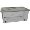 COSE DA CASA Contenitore con Coperchio e 4 Ruote Box Portaoggetti 45 LT STORAGE Salvaspazio Sovrapponibile scatola 60x40x25 Organizer Multiuso organizzazione Casa Bagno Ufficio (GRIGIO TALPA)