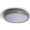LEDKIA LIGHTING Plafoniera Circolare per Esterno Ø300 mm IP65 Curio Grigio per Soggiorno, Cucina Grigio