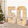 Xigner Lampada a LED con numeri illuminati, 50° compleanno, decorazione per feste di compleanno, luce bianca calda, per 50 anni, compleanno, uomo, 50° anniversario