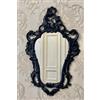 Pintici Specchio da parete antico ovale, stile barocco, 50x76 cm, specchio sfarzoso, specchio ovale, specchio per corridoio (nero)