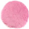 Gralara Cuscino Rotondo per Seduta, Pelo Lungo, Tappeto, Accessori per Foto, Hot Pink 33cm