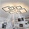 ZOMLBOF Ventilatore da Soffitto a LED con Telecomando,Dimmerabile Lampadario Ventilatore,Tempistica,Silenzioso a 6 Velocità,Moderno Ventilatore Intelligente Reversibile,per Soggiorno,80W-Black