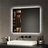 EMKE Specchio bagno con luce 50x60cm, specchio retroilluminato bagno con interruttore a pulsante+antiappannamento+funzione di memoria,specchio bagno led con luce bianca fredda e calda