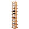 MMOU Scarpiere Salvaspazio Slim in Legno Scarpiera a 9 Ripiani Porta Scarpe Verticale Stretto Scarpiera Stretta Impilabile per Ingresso, Corridoio(Brown)