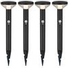 Maclean 4x Lampada Solare LED da Incasso con Sensore di Movimento e Sensore Crepuscolare 3 Modalità di Funzionamento Nero