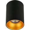 EDO Faretto da Soffitto GU10 ZAMA Lampada Rotondo Nero Oro - Plafoniera da Soffitto Moderna - Ø80x110mm Apparecchio Alogeno 230V - Downlight in Alluminio per Camera da letto, Soggiorno, Cucina
