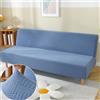Surwin Copridivano Senza Braccioli 2/3 Posti Elasticizzato, Antimacchia Inverno Peluche Fodera per Divano Letto Lavabile Antiscivolo Pieghevole Clic Clac Copri Divano (160-190cm,Blu)