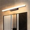 GZZBMY LED Nero Bagno Lampada da Parete Interno Applique da Specchio Cosmetica Lungo Moderna Luce da Parete Semplice Alluminio Acrilico Illuminazione Parete per Balcone Corridoio (Luce Calda,80cm)