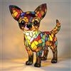 Generic Lampada da tavolo a LED a forma di cane Boxer - Luce notturna in resina colorata per comodino e tavolo, decorazione vintage a tema animale(Chihuahua lamp)