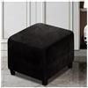 XGANGM Quadrato Copri Pouf 40X40/45x45/50x50/60x60/90x90/100x100CM Elasticizzato Copri Ottomano Velluto Copri Sgabello Copertura Pouf Fodera poggiapiedi,Nero,45x45x45cm