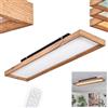 hofstein Pannello da soffitto a LED Longvic, lampada da soffitto in metallo/MDF/plastica nero/effetto legno/bianco, lunghezza 80 cm, 24 Watt, 220-2650 lumen, 2700-6500 Kelvin, dimmerabile/colore della luce