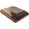 STTS International Coperta 100% lana vergine, disponibile in diversi colori, copriletto in lana vergine, plaid Tirol (marrone-beige chiaro (double face), 140 x 200 cm)