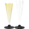 POLOPLAST PZ 120 FLUTE CALICE CHAMPAGNE PROSECCO TRASPARENTI BASE NERA BLACK BICCHIERI VINO WINE PLASTICA FLUTES HAPPY HOUR APERITIVO APERICENA