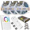 Mondo Strisce Led: RGB+Bianco Regolabile CCT 5in1 24V. Kit 15 Metri con 1 Trasformatore da 180w e 1 WiFi WL5 + Telec.Pannello. Con 900 Led RGB+CCT sviluppa 7500+7500 Lumen.