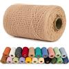 LEREATI Corda Macrame 1mm x 200m Filo Macrame Cordoncino Cotone Spago Colorato, Macramè Filo Cordino per Borse Uncinetto, Arazzo da Parete, Decorazioni, Fai da Te Artigianale (Caffè)