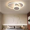 Partenopea Plafoniera Lampadario da soffitto a led con 3 Luci cerchi Design Stile Moderno Lampada per Camera Cucina Salotto Locali Commerciali (3 Cerchi Luce Calda)