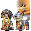 Generic Lampade per cani, lampade Corgi, lampada Schnauzer in vetro colorato, luce notturna artistica serie carina a tema cani, lampada da tavolo a LED a tema divertente per gli amanti dei cani (multicolore A