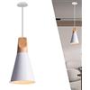 Chao Zan Lampadario a Sospensione Vintage, Lampadario Camera da Letto in Legno E27, Lampada da Soffitto Gabbia in Metallo Nero Bianco plafoniera per Cucina Ristorante Soggiorno Corridoio Sala da Pranzo