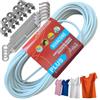 parpyon® Filo per stendere il bucato da esterno 50MT x d.4,5mm PLUS Resistente filo stendibiancheria per esterno Made in Italy Cavetto in Acciaio rivestito (Filo Plus + Kit, 50MT)