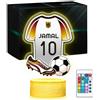 Maverton Lampada da notte personalizzata calcio - RGB 16 Colori - Regalo Comunione Maschio, Regalo Bambino 10 Anni Maschio, Regalo Comunione Bambino - Idea Regalo Compleanno per Ragazzi