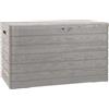 Toomax Dolomiti baule da 970L, portattrezzi 146x82x85h cm, effetto legno colore grigio tortora, in plastica robusta, resistente ai raggi UV, dotato di foro per lucchetto, per esterni