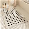 Surwin Tappetino da Doccia Antiscivolo, Moderno Stile Tappetino da Bagno in Luffa PVC, Morbida Tappeto Antiscivolo Lavabile Asciugatura Rapida Tappetino da Doccia (80x120cm,Cerchio)