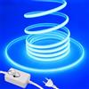 HEGEHE Striscia LED Neon Dimmerabile 220V [2M,Blu],288 LEDs/m Striscia LED Flessibile Impermeabile IP65 Tagliabile FCOB CRI90+,Design DIY,Illuminazione Decorativa per Casa e Negozi