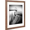 rahmengalerie24 Cornice Alice con passepartout e vetro acrilico | Colore noce | Dimensioni cornice 45x60 cm | Dimensioni immagine 36x49 cm