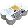 Horeca Candles - Maxi Tealight Candele Bianche - Non profumate - 144 Pezzi - Candeline Grandi 57 x 22 mm - Durata di combustione 10 Ore - Tea Light Cera Antigoccia - 12 x Set di 12 Lumini