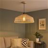 TEKHOME Lampadario a Sospensione in Stile Boho 40/50cm, Paralume in Rattan/Filo di Corda, Attacco E27, Altezza Regolabile, Illuminazione per Cucina Soggiorno Sala da Pranzo - Naturale LP-48 (G 50CM)