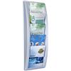 Paperflow Fast Paper Quick Fit - Supporto da parete per brochure (5 scomparti A5, L 227 x P 95 x 650 mm), Colore Alluminio