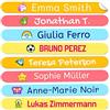 Haberdashery Online 50 adesivi con nome personalizzati per materiale scolastico. Mini etichette adesive colorate. Vinile adesivo di identificazione impermeabile per penne e matite. Dimensioni 4,6 x 0,6 cm
