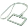 Lanyards Tomorrow LanyardsTomorrow - Set di 12 porta badge orizzontale sagomato con porta badge rigido e cordino da collo in tinta unita con clip in plastica (verde salvia)