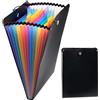 Generico Cartella Porta Documenti A4 Espandibile a Soffietto 13 Scomparti - Organizzatore Documenti Ufficio Impermeabile con Etichette e Chiusura Elastica - Cartellina Rigida PP Multicolore
