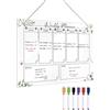 Tiajingzi Lavagna settimanale in acrilico trasparente, calendario pianificatore settimanale con corda per appenderlo, include 6 pennarelli colorati, lavagne per pianificazione appunti per camera da letto, posto