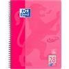 OXFORD 400086496 - Quaderno in formato A4, 80 fogli a quadretti con doppio bordo, colore rosa