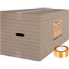 packer PRO Confezione da 10 scatole in cartone per fotografia e stoccaggio ultra resistenti con manici e nastro adesivo 600 x 400 x 400 mm