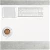 TIANTMIN Sottomano Scrivania 50 x 110 cm Antiscivolo Blocco da Scrivania Impermeabile Facile da Pulire per Laptop, Copri, Bianco