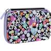 COMIX BRIGHT - Astuccio Scuola, Astuccio Maxi Zip per Bambini e Ragazzi, con Set Cancelleria Incluso, Cover Metal Iridescente, Rigido con Maxi Logo e Tirazip in Metallo, 21 x 14,5H x 6,5 cm