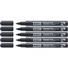 PENTEL Lotto di 5 pennarelli Permanent N50S, corpo in alluminio, punta fine, colore: Nero