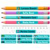 Gicaprice 150 Etichette Adesive Personalizzate Scuola (50x10mm) - Sticker con Nome per Penne, Matite, Quaderni, Materiale Scolastico - Colori Vivaci, Maxi Confezione, Alta Adesività, Ultra Resistenti (TURCHESE)